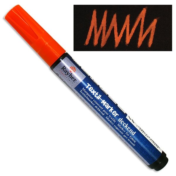 Textil-Marker deckend, orange, Rundspitze 2-4 mm, mit Ventil