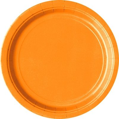 Partyteller orange, 23 cm groß,  8&nbsp;Einwegteller für viele Zwecke