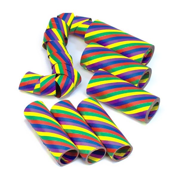Luftschlangen Rainbow, 3 Rollen, Regenbogen-Papierschlangen