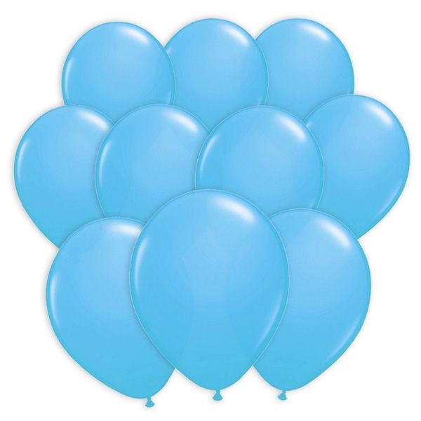 100 hellblaue Luftballons für Ballonspiele und Ballondeko, Latex