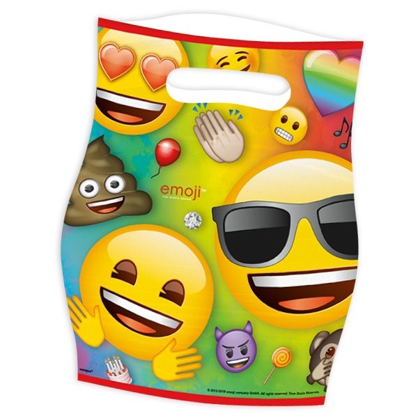 Emoji Rainbow Fun Tüten, 8er Pck, Folie, 18,7cm x 23,3cm