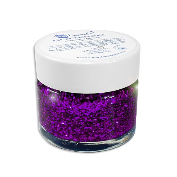 Glitzergel lila für glitzernde Haare & Haut, 15ml, leicht anwendbar