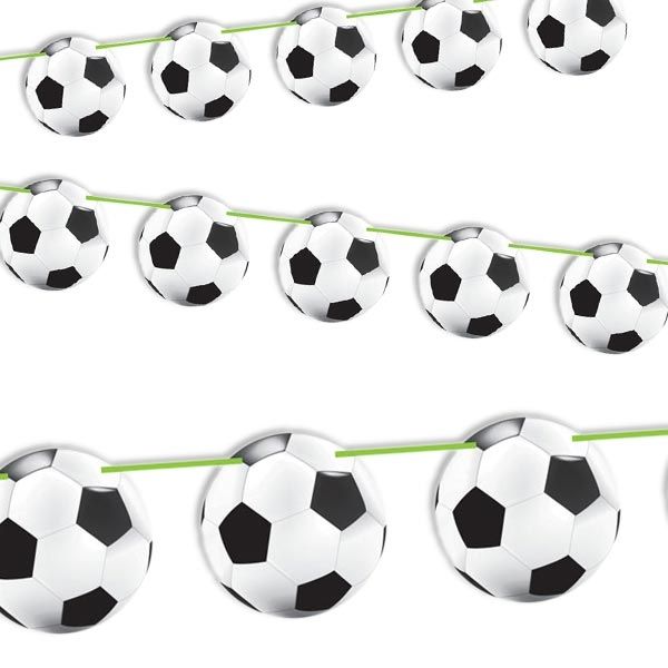 4 m Wimpelkette "Fußball" schwarz/weiß Länge