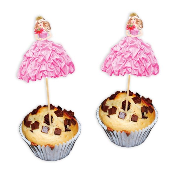 Prinzessin Dekopicker, super Idee für Fooddeko Mädchen Birthday, 8 Stück