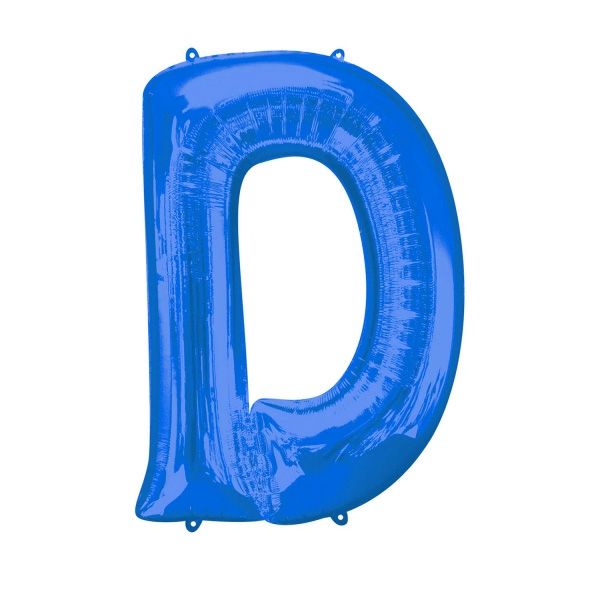Folienballon Buchstabe "D" - in Blau für personalisierte Deko, 83 × 60 cm
