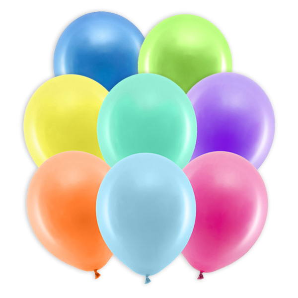 10 pastellfarbene Party-Ballons, 30cm