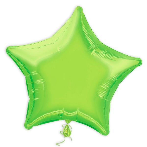 Stern-Folienballon hellgrün 44cm, auch mit Heliumfüllung lieferbar