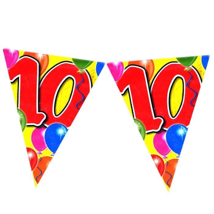 Wimpel-Partykette zum 10. Geburtstag, 10m, PVC