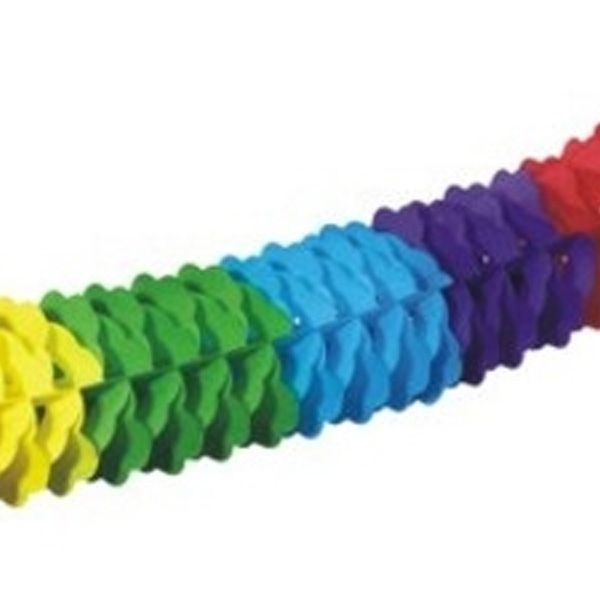 Regenbogen-Papiergirlande oval 4m, farbenfrohe Faschingsgirlande, 1 Stk.