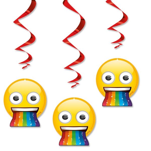 Emoji Rainbow Fun Spiralen, 3er Set, 60cm