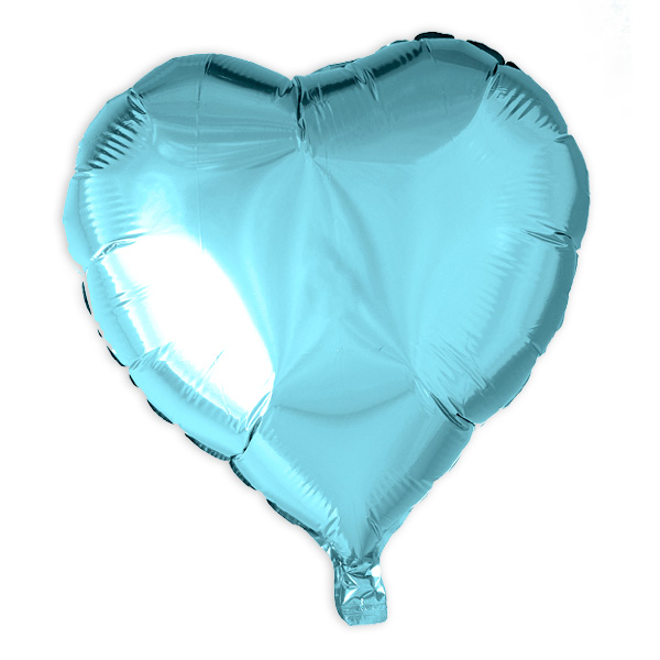Herz-Folienballon hellblau, 35 cm