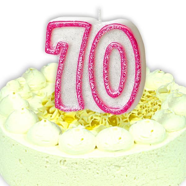Geburtstagskerze "70" zum 70.Geburtstag Tisch Party Dekoration Kuchen Deko 