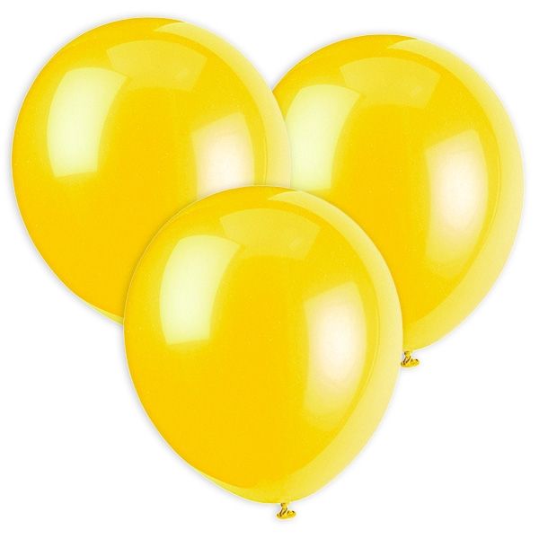 Gelbe Luftballons aus Latex für Spiele und Deko, 30cm, 10 Stück