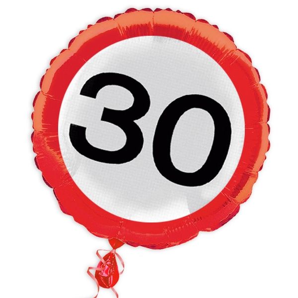 Ballon "Verkehrsschild" zum 30. Geburtstag