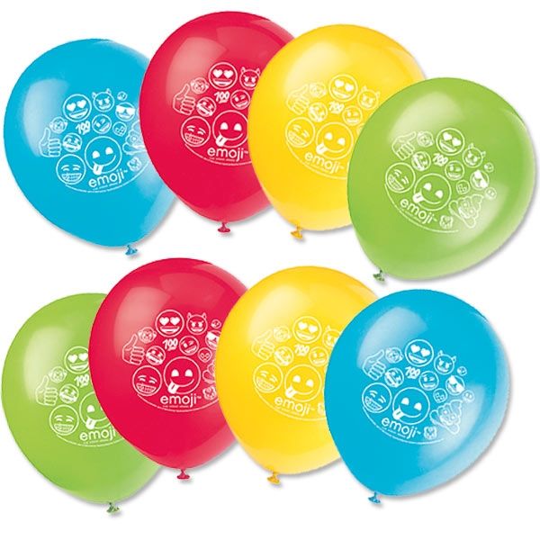 Emoji Rainbow Fun Luftballons, 8 Stk, 30,4cm