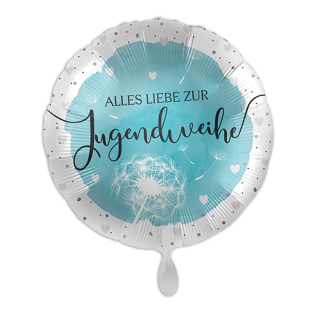 "Jugendweihe", Motiv Pusteblume, Folienballon rund Ø 34 cm