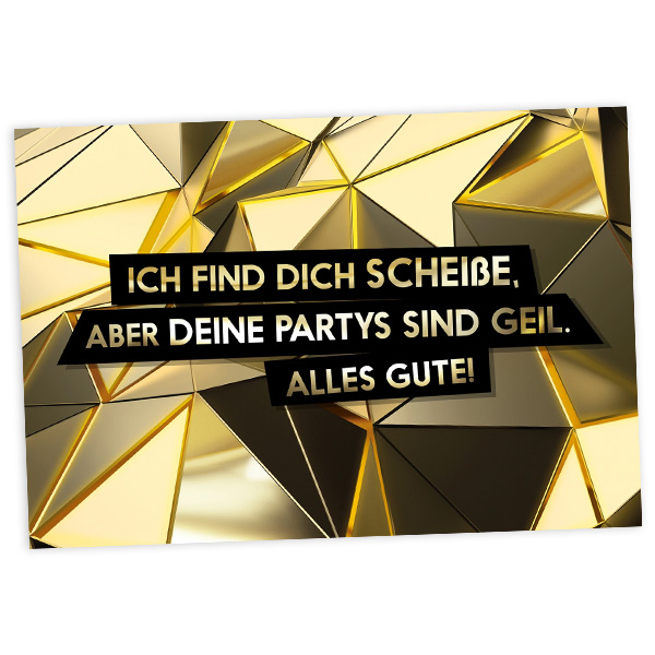 Geburtstagskarte Deine Partys, 17,5cm x 12cm