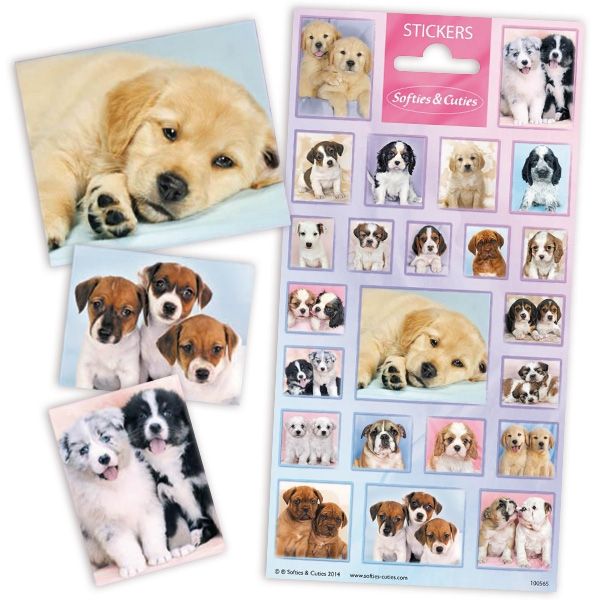 Hundewelpen Sticker, 1 Bogen Hundesticker mit niedlichen Welpen