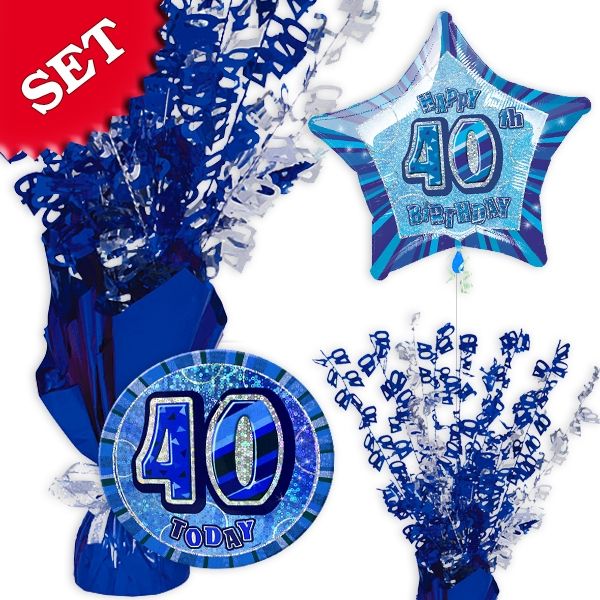 Partyset zum 40. Geburtstag - blau