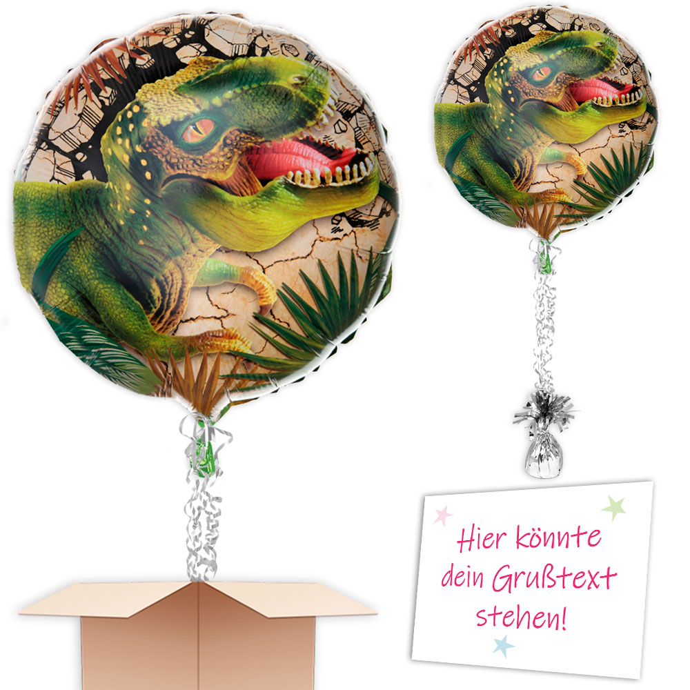 Heliumballon Dinosaurier zum Kindergeburtstag verschicken, befüllt