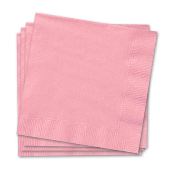 Papierservietten rosa 33cm, 20 Stück Partyservietten, zweilagig, einfarbig
