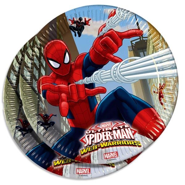 Spiderman Teller 8er Pack, 23 cm