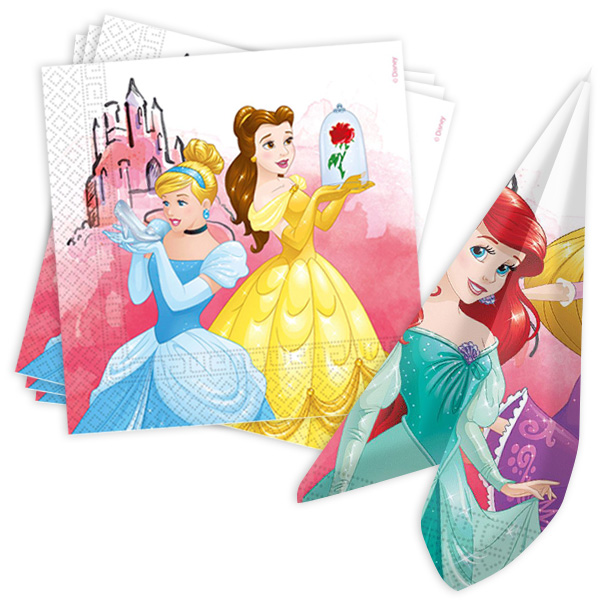 Disney Prinzessinnen Servietten, 20 Stk, 33cm x 33cm