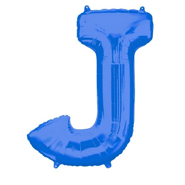Folienballon Buchstabe "J" - in Blau für personalisierte Deko, 83 × 58 cm