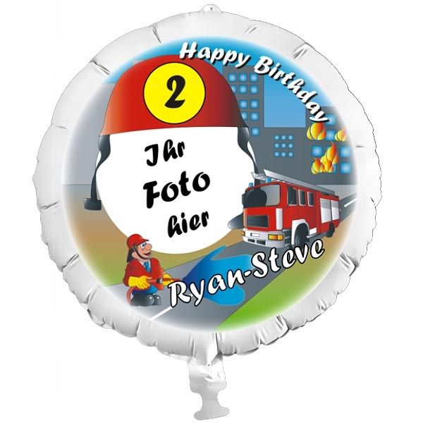 Feuerwehr-Fotoballon, Folienballon mit Foto für Feuerwehrparty, die Geschenkidee