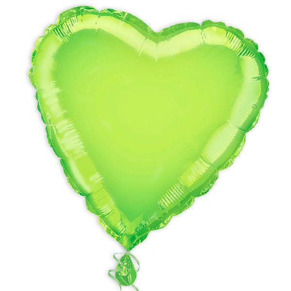 Herz-Folienballon hellgrün 35 cm, grüner Herzballon zum Beschriften