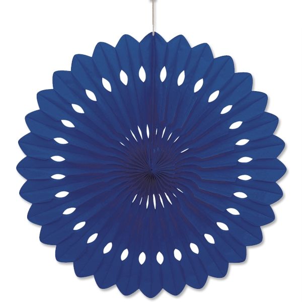 Fächerblume blau +Klebepad, 1 Stück, dekorativer Fächer aus Papier, 40cm