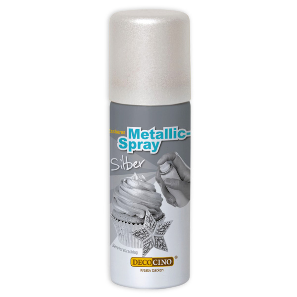 Essbares Metallic-Spray in silber, 50ml