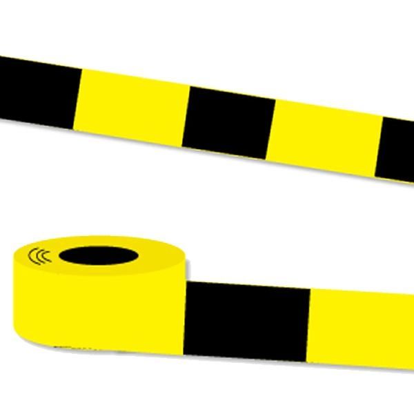 Absperrband gelb-schwarz 20m Folie, 8 cm breit, zur Markierung