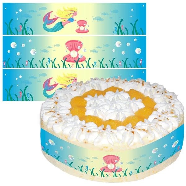 Meerjungfrau Tortenband, Zucker, für perfekte Geburtstagstorten, 27cm