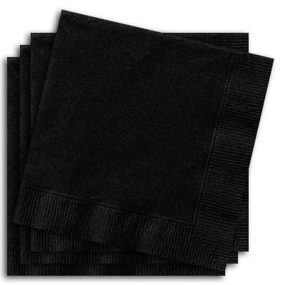 Servietten schwarz 20 Stück einfarbige Partyservietten, 33cm
