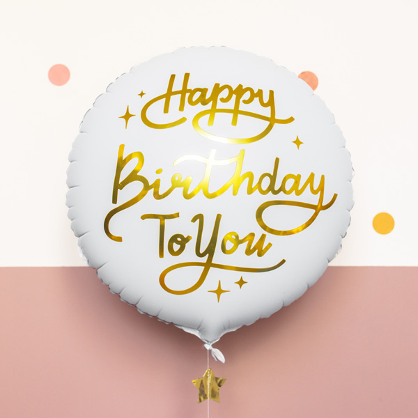 Folienballon "Happy Birthday to You", Ø 35cm