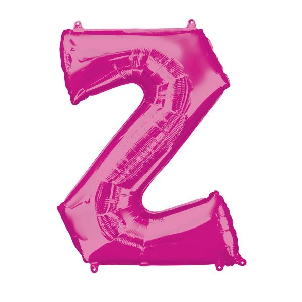 Folienballon Buchstabe "Z" in Pink für Namen des Jubilars, 83×63cm