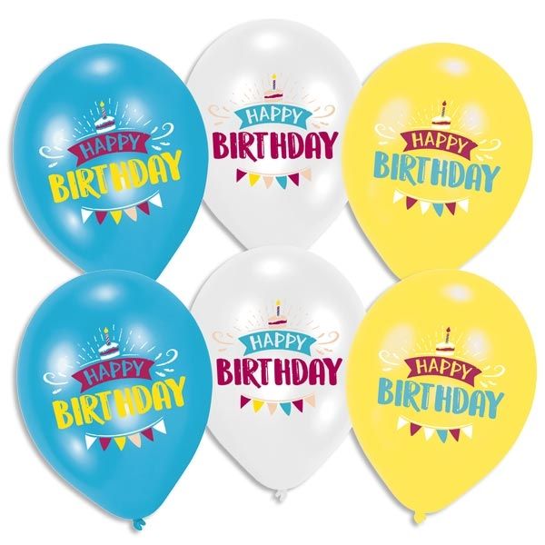 "My Happy Birthday" Luftballons 6 Stk, Ø 27,5cm