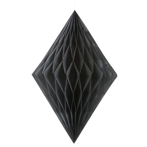Wabendiamant in Schwarz, hübsche Wabendeko für alle Partys, 35,5cm