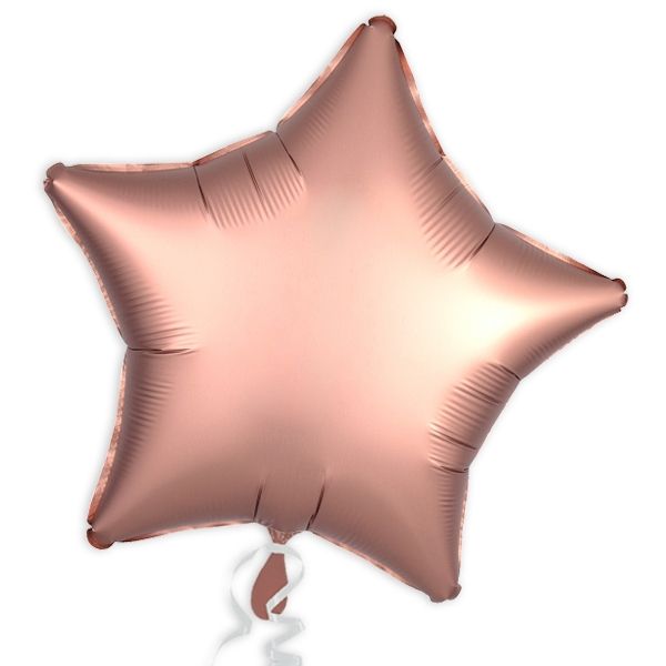 Folienballon Stern, Satin Luxe Rose-Kupfer, 45 cm