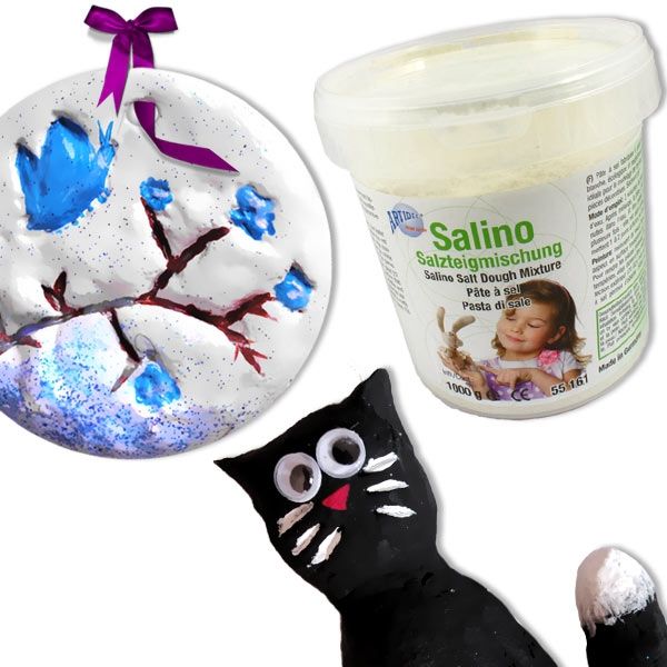 Salino Salzteigmischung - natur, 1kg, zum Modellieren und Basteln