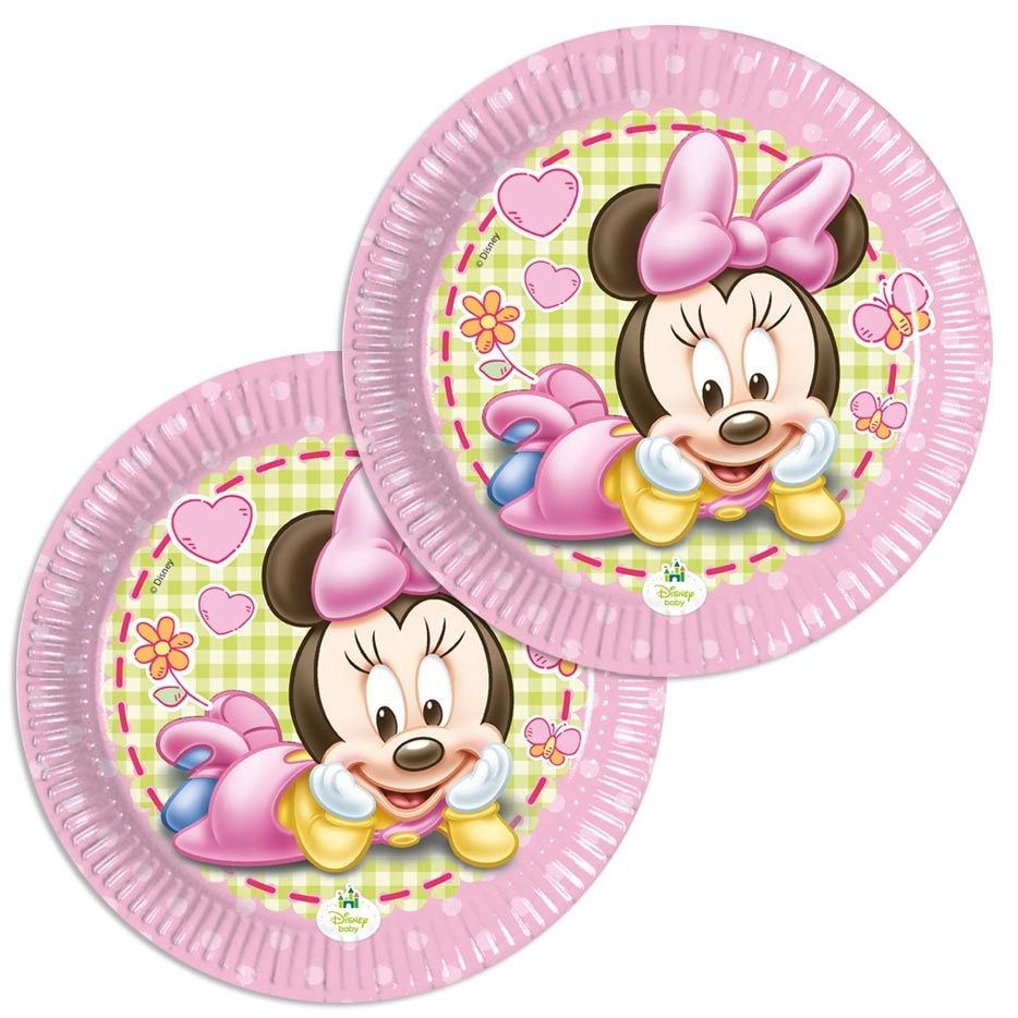 Partyteller Minnie Baby, 8er, 19cm mit Minnie Mouse als süßes Baby