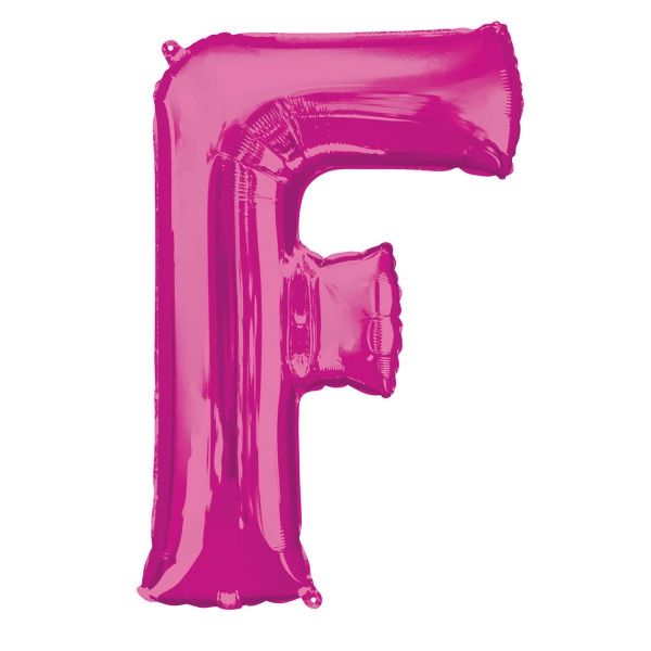 Folienballon Buchstabe "F" - in Pink für eigene Slogans, 81 × 53 cm, 1 Stück