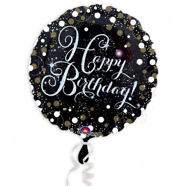 Happy Birthday Glitzer Folieballon  - Onlineshop Geburtstagsfee