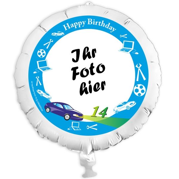 Geschenkballon mit Foto für Männer-Geburtstag +Name