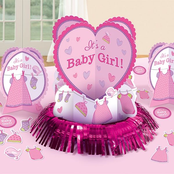 25 cm pinkfarben Papierservietten It's a Baby Girl im 16er Pack