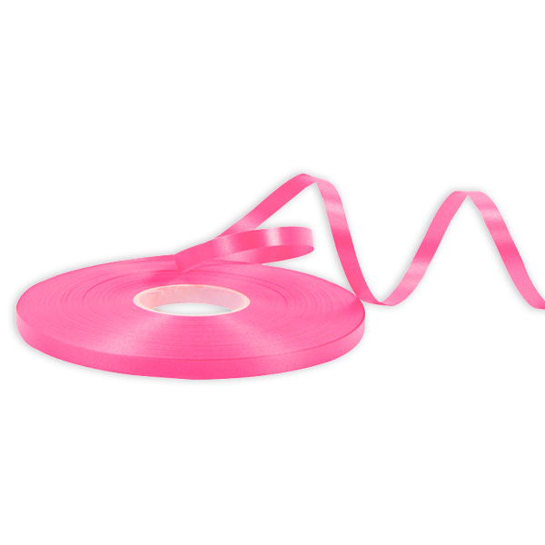 Geschenkband in rosa satiniert aus Kunststoff, 50 Meter auf Rolle