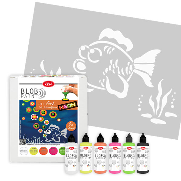 Blob Paint Gestaltungsset "Fisch", 7-teilig