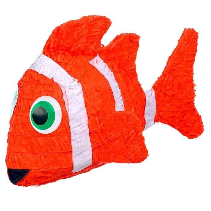 Geburtstagspinata Clownfisch in Orange 53x22x30cm, Pinata zum Schlagen