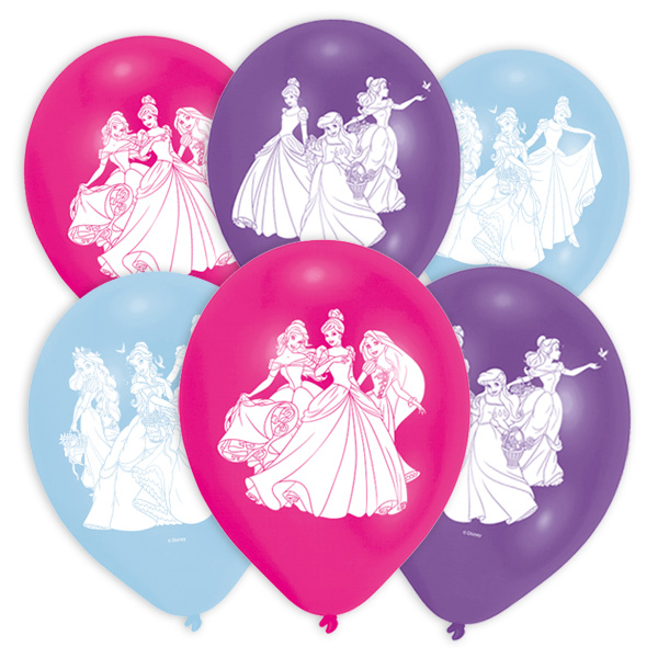 6 Latexballons "Disney Prinzessinnen", Ø 23cm
